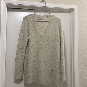 Loft Outlet Cream V Neck Sweater